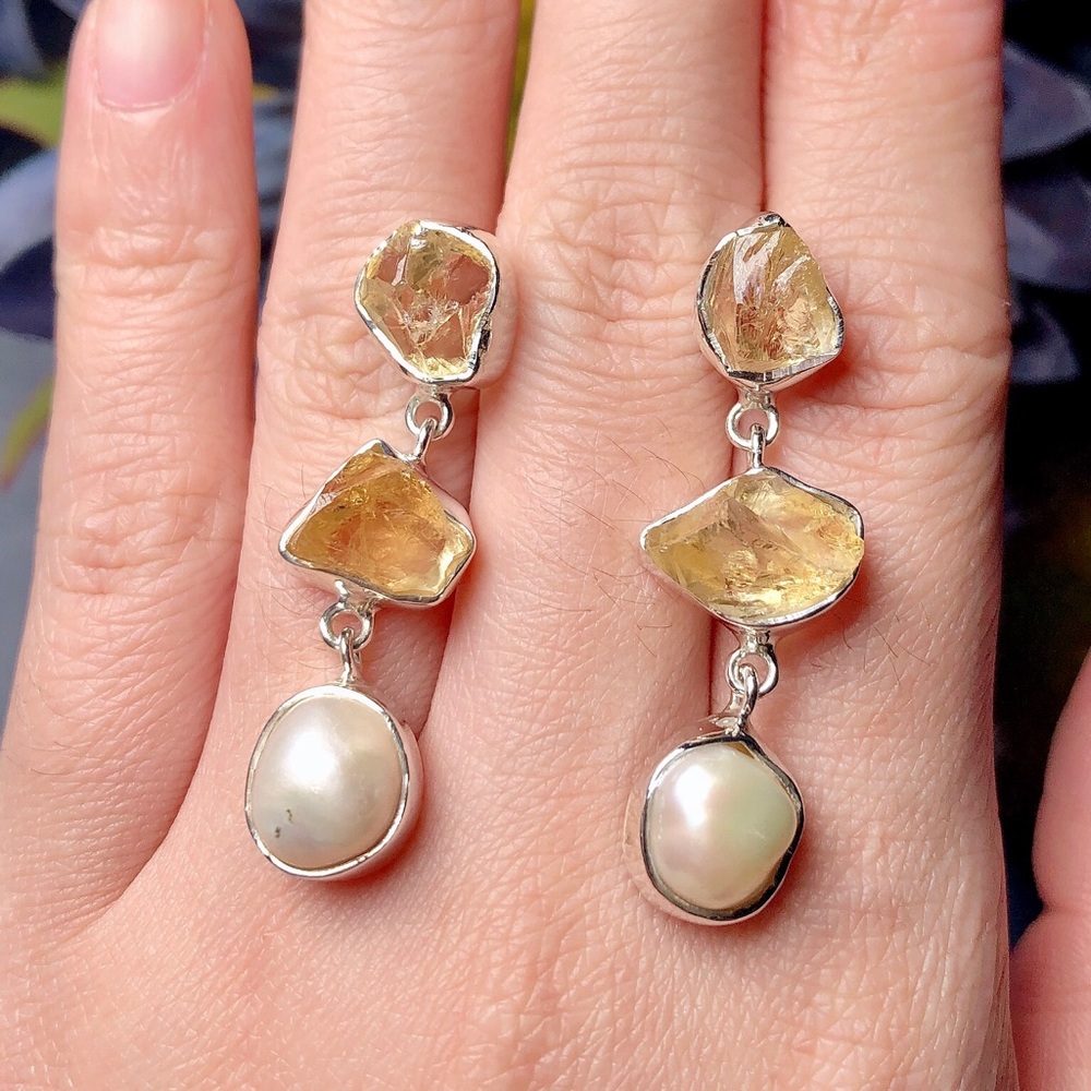 ‼️Clearance‼️Sterling silver citrine earring